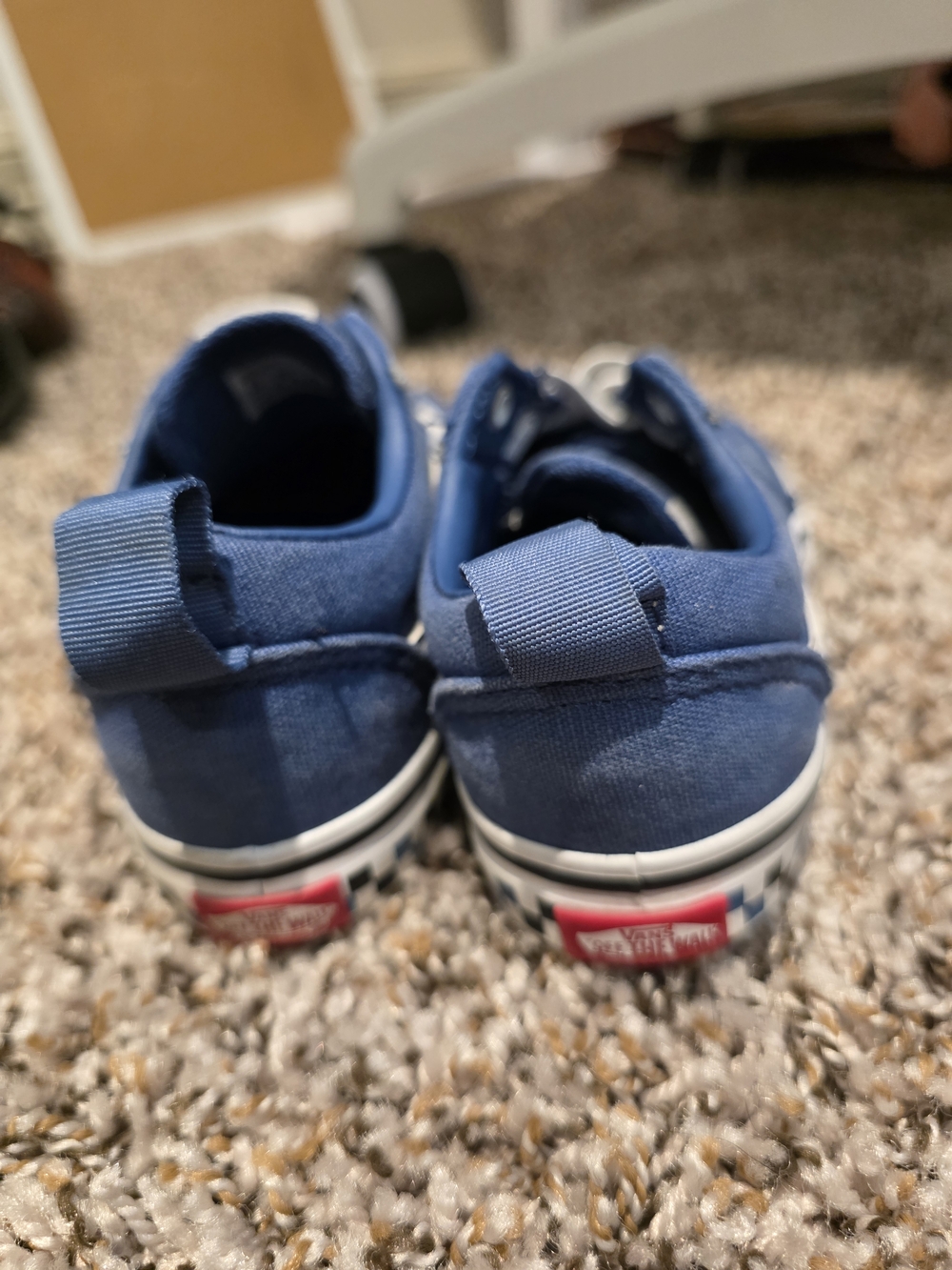 Vans Kids Blue Canvas Sneakers with White Stripe - Picture 2 of 2